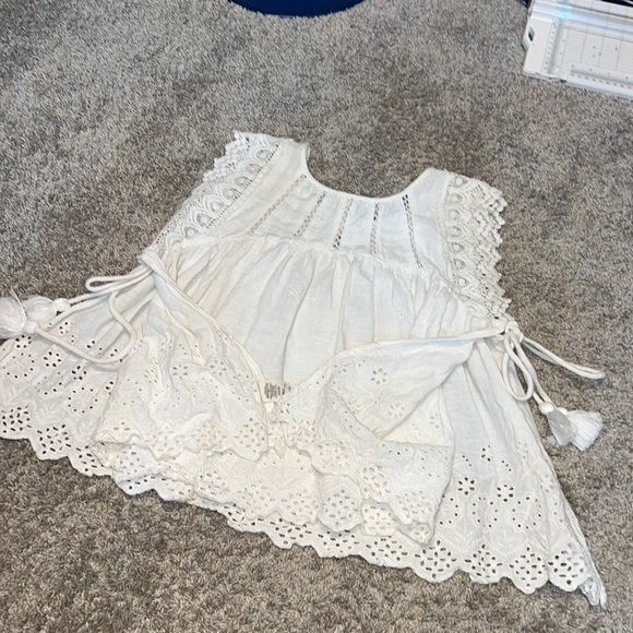 Free People Savannah Sleeveless Eyelet Top Ivory / White Size Small - Picture 6 of 8